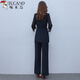 Woodpecker Casual Temperament Set Women's 2025 Summer New Fashion Professional Elegant High-End-Promi-Göttin-Stil Zwei-Keuchen-Navy Blue M Empfohlen 80-90jin [Jin ist 0,5 kg]