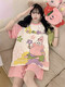 Crayon Shin-Shirt reines Baumwoll-Pyjamas für Frauen im Sommer kurzärmelig dünner Cartoon süße Schüler plus Größe Fett MM Home Kleidung