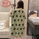 浪莎（LangSha）睡裙女夏季睡衣纯棉短袖大码胖mm200斤翠绿纯色春秋天凉感家居服 BF-1049-2-浅灰色 均码 (80-200斤)