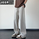 JEEP SPIRIT冰丝裤子男士夏季薄款帅气潮牌美式宽松百搭垂感直筒男生休闲长裤 6636#黑色+6636#卡其 M