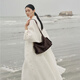 Qiu zhen [mismo modelo en celebridad] vegetal bronceado cuero de vaca de vaca xiaoyao bolso de un solo hombro