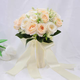 
Zhenxi bride gets a marriage certificate and holds flowers and takes photos and props. Simulated flowers and bouquets of weddings. White roses. Three lives and three lives. [Champagne + white]