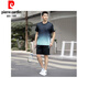Pier Cardin Herren Running und Schnelltrocknen lässig Sportanzug Herren Sommer-Dünnstil plus Fett Plus-Größe kurzärmelige zweiteilige Badminton-Uniform-Vatertagsgeschenkkleidung Rot Anti-Falten-T-Shirt Männer 9902 8xl 250-270jin [Jin gleich 0,5 kg]