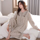 SHUO GU JIN official pajamas for women spring and autumn pure cotton long sleeve women autumn cotton large size autumn and winter thin casual home clothing X1517 whale ash M Recommended 80-100Jin [Jin equals 0.5 kg]