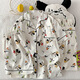 UKUHPK25 Sommer Frauen doppelte kurze Hosen dreiteiliger Pyjamas Cardigan Revers Creative Cartoon Cloud Cotton WZN-9901# Pink Border Mike M.