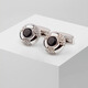 Nosskiss Französisch Hemd Manschettenknöpfe Männer schwarze Katzenaugen Auge Plattierung Gold Strass für Geschäfte Cufflinks Custom Birthday Geschenkgeschenke Katze Eye Eye Plating Roségold Geschenkbox