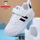 Babudou (BOBDOG) genuine leather children's shoes for boys and girls spring and autumn shoes for sports shoes for students white board shoes for children white shoes 6626 full genuine leather 27 shoes length 16.8cm