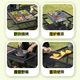 HQZ Outdoor IGT Camping-Tisch Ultra-Licht-Eisen-Mesh Multifunktionsklapper Camping Table Stuhl Set tragbare Klapptabelle 9898 Feuertisch + Innentisch + Doppelschicht-Stoffbeutel