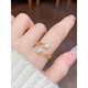 DL 1998 Chinese Valentine's Day gift pearl ring outlet 18k gold French micro-paved open micro-paved flower pearl ring (live)