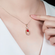 HEEKAIYI 18k Ruby Necklace Women's Diamond Pendant Luxury Jewelry Chinese Valentine's Day Birthday Gift for Wife and Girlfriend <Supports Customization>