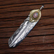 Floating Lotus Washumi Taro Tang Grass Feather Opal Stone Sterling Silver Tang Grass Feather Pendant Pendant Design Gold Turquoise