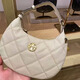 Tory Burch TB-Willa Double T Letter Logo Logo Crescent Bag Underarm Bag Shoulder Bag New Year’s Day Gift for Girlfriend White 149671-724