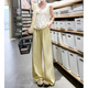 
Cotton-made cotton and linen wide-leg pants for women for summer thin ice silk lazy style casual pants high waist loose slim straight walk pants white [regular style] high quality L 100-115Jin [Jin equals 0.5 kg]