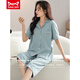 Catman Miiow Pajamas para mujeres en el cárdigan casual de verano traje de pantalones delgados de manga corta para damas de verano MNQ9898#nxf l [sugerencia-120jin [Jin es igual a 0,5 kg]]]
