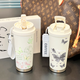Tuojin Alemania de calidad importada de mariposa Termos Copa NUEVO VALOR CAFÉ PORTABLE CAFÉ ANTIGUO WHITE-BXAB6190 Tapa interna de cerámica de mariposa