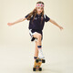 KT girls summer new style casual middle and large children's sports two-piece suit navy blue 753 110 110 size