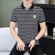 森马（Semir）商场同款男装夏季条纹男士短袖体恤纯棉休闲百搭polo衫男装中年带 黑白QY753 M [建议100-120斤]
