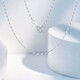 Mengjinyuan Platinum Necklace PT950 Plain Chain Simple Stacking Necklace Couple Style Gift for Girlfriend or Wife