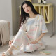 Hongdou (Hodo) pijama de verano para mujeres algodón de algodón puro delgados pantalones de manga corta estudiante traje de estilo coreano lindo primavera y otoño ropa holgada y9716 m (recomendado 75-95Jin [Jin equivale a 0.5 kg])