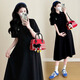 
Ran Qiqi maternity dress summer 2025 new large size loose embroidered summer long skirt thin pregnancy summer dress rice apricot color XL