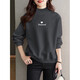 GTYUWVG royal blue plus velvet thickened sweatshirt for women in autumn and winter small loose casual half turtle collar design sense top jacket trend 6197 royal blue half turtle collar plus velvet S 80-100Jin [Jin equals 0.5 kg]