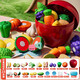 Condira Family Children's Fruits Chewy le House Mini Kitchen Toys Baby Bites Bites 3-6 ans Cadeau d'anniversaire pour filles