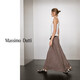 Massimo Dutti夏季新品2025女装 简约气质OL风针织直筒长裙半身裙 05235686 深棕色 L (175/78A)