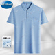 A21funb middle-aged men's lapel short-sleeved t-shirt daddy suit summer thin polo shirt middle-aged and elderly ice silk half-sleeved male elderly T ice silk-9923 blue real pocket M 48/165
