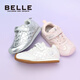 Belle children's shoes girls' sports shoes 2025 autumn new versatile sneakers children's baby toddler shoes casual shoes silver 28
