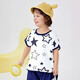 
Xiaohuanmei children's short-sleeved suit Korean version 2025 summer new girl pure cotton T-shirt boy shorts baby children turmeric three-color skateboard 100 (recommended height 90-100cm)