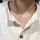 Chow Tai Fook Chinese Valentine's Day gift high color retention 18K gold plain chain necklace women's O-shaped chain clavicle chain snake bone chain titanium steel thin gold single gold O-shaped chain
