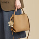 Ens internationale Luxusmarke 2025 Neues echtes Leder mit großer Kapazität Handtasche mit großer Kapazität Schübe Bag Crossbody Damenbeutel kalte Tee Farbe