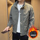 DVHNMK brand men's jacket men's spring and autumn new style business casual stand collar high-end jacket work jacket green-[spot quick delivery] regular M