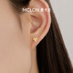 Mankalong gold earrings pure gold for women, a pair of simple and compact three-leaf lucky earrings, priced as a birthday gift for your girlfriend, three-leaf lucky earrings 0.46g