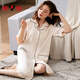 Yalu 2025 Nightgown For Women in Summer Ice Silk Fin Half-Simuded Simy Summer Summer Line Pyjamas Pyjamas Home Vêtements White Oak 9923 L 165