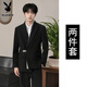 Playboy (PLAYBOY) star's same style new Chinese suit men's loose suit engagement groom wedding suit suit Tang suit Chinese tunic suit black suit + white shirt + black trousers 2XL collection store fast delivery