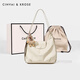 Cinvai/Krose official website bag women's bag 2025 new shoulder bag crossbody bag tote bag commuting to give girlfriend high-end gift White beige [small c/k women's bag Chinese Valentine's Day gift]