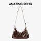 Amazing Song Yisong Chen Duling's same style women's bag Donut HOBO small light luxury big-name bag cowhide shoulder crossbody bag