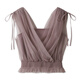 SNIDEL2025 early autumn new product sweet drawstring cross tulle V-neck sleeveless top SWCT254052 White One Size (F)