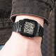 Shinuoke Square Classic Classic Retro Steel Band Sport Sport Electronic Watch Student Männer Multifunktional Water of Washof Watch 9905 Schwarz (Leichtmetallriemen)