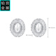 Gongzhan pt950 platinum pigeon egg earrings, sparkling diamond earrings, simple and elegant platinum earrings, oval young style, car flower sparkling pigeon egg platinum earrings, a pair, about 6.2-6.4 grams