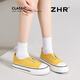 
ZHR canvas shoes for women classic student board shoes for women thick sole one foot sporty breathable women's shoes CS129 yellow 39