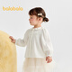 Balabala shopping mall same style baby shirt sweet A-shaped girls long-sleeved top autumn wear white tone 00311 80
