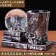 Gongzi Yu Pen Holder Crystal Ball Music Box Hourglass Music Box Ferris Wheel Glow Glass Ball Ornaments Gifts for Friends Girls 1047 Gold (No Lighting and No Music) Product Safety Packaging