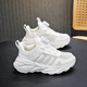 Huilirui zapatos deportivos infantiles zapatos blancos 2025 primavera nueva estilo de malla malla calzado gris sesures de la escuela primaria ligera 15246-blanca 31