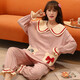 Unmarkierbar und ausgezeichnet L-Pyjamas für Frauen im Herbst und Winter Pure Cotton Niedliche langärmlige Prinzessinstil koreanische Version Set Student Cartoon Sommer Muji Muji Champagner Farbe GXT9922 M (Empfohlen 7595jin [Jin gleich 0,5 kg]))