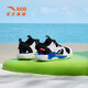 ANTA children's sandals, men's and women's beach shoes, summer toe-caps, breathable, comfortable, soft-soled outdoor shoes, black/Anta white-3 28