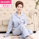 Modal brand mother pajamas for women in spring and autumn style Xinjiang cotton large-size thin long-sleeved middle-aged and elderly home clothing set summer XE-2687 2XL [Suggested weight: 140-160Jin [Jin equals 0.5 kg]]
