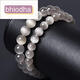 Bhiodha Pangdonglai CALIDAD COLECCIÓN Pulsera de cristal de cabello blanco con todo el cabello con todo, cabello completo, cabello liso ojo de gato 520 cumpleaños de San Valentín F3897 Modelo 13.5 mm
