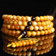 Yanyun Jewelry Collection Natural Beeswax Bracelet Russian Material Raw Mineral Amber Full Honey Chicken Oil Yellow Buddha Beads 108 Bracelets 7-8mm